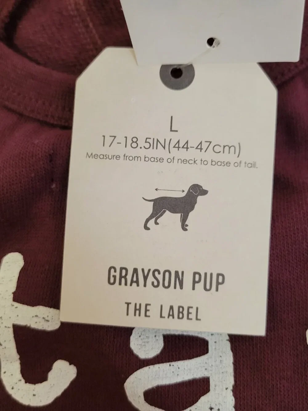 Grayson Pup The Label Stay Cozy Dog Sweater Large Maroon White Brand New